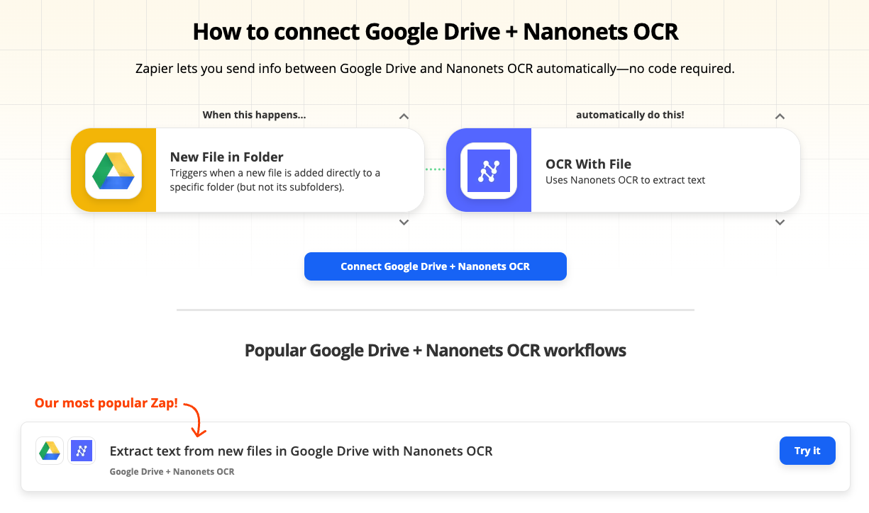 Google Drive + Nanonets OCR Integrations